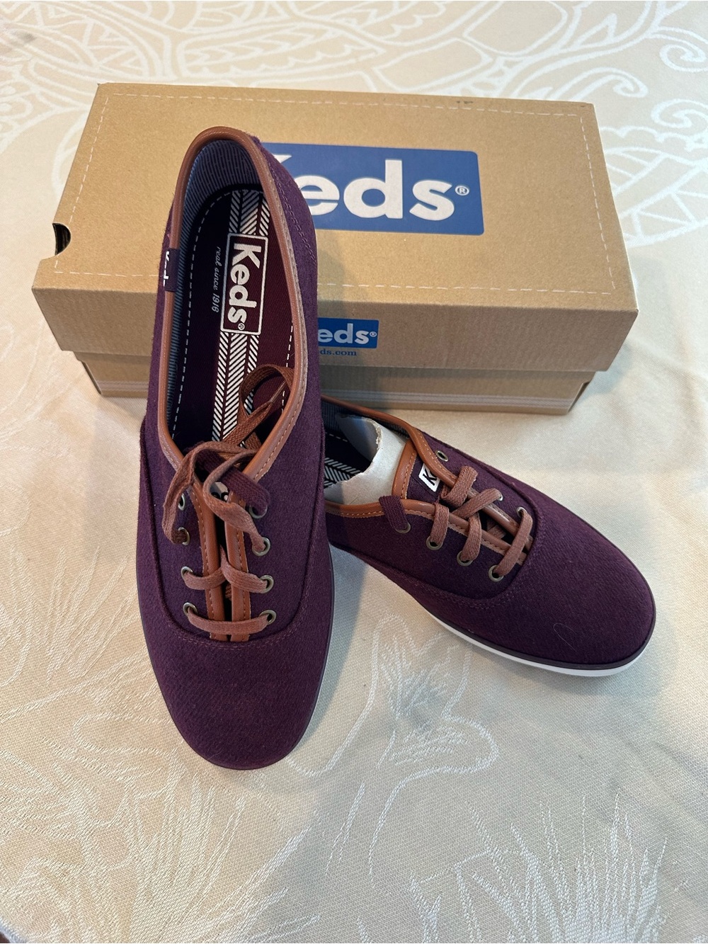 Keds Champion Wool Wine Sneakers Women’s Size 9M NWT